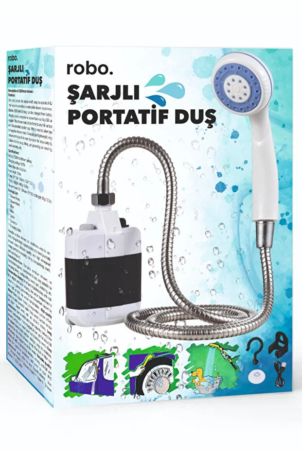 ROBO Şarjlı Portatif Taşınabilir Duş